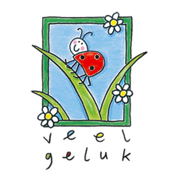 Wenskaart lieveheersbeestje, veel geluk