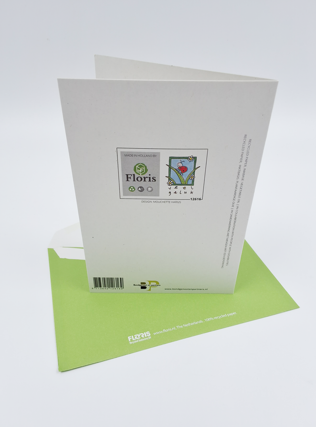 Wenskaart lieveheersbeestje, veel geluk