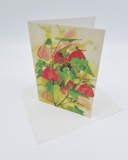 Wenskaart bloemen Abutilon