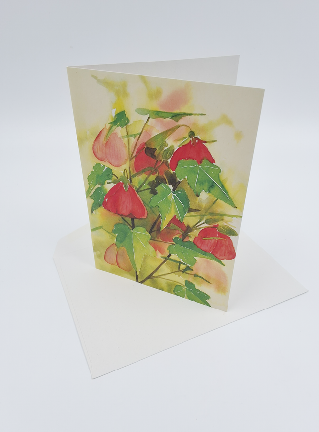 Wenskaart bloemen Abutilon