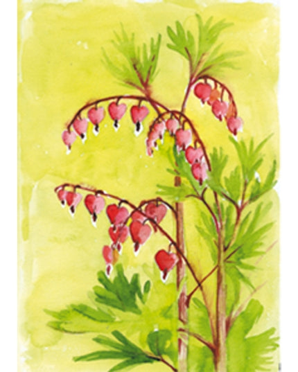 Wenskaart bloemen gebroken hartje