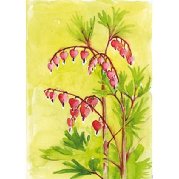 Wenskaart bloemen gebroken hartje