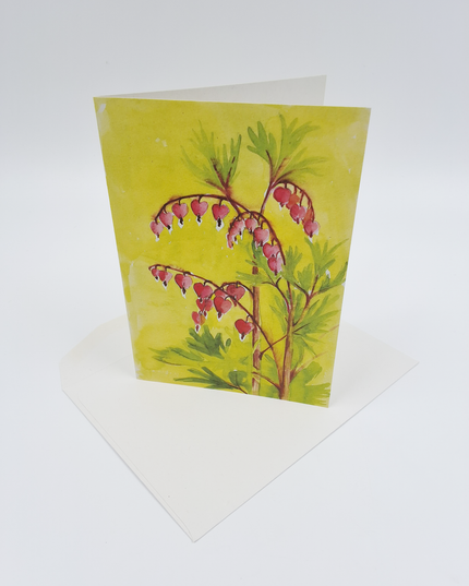 Wenskaart bloemen gebroken hartje