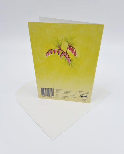 Wenskaart bloemen gebroken hartje