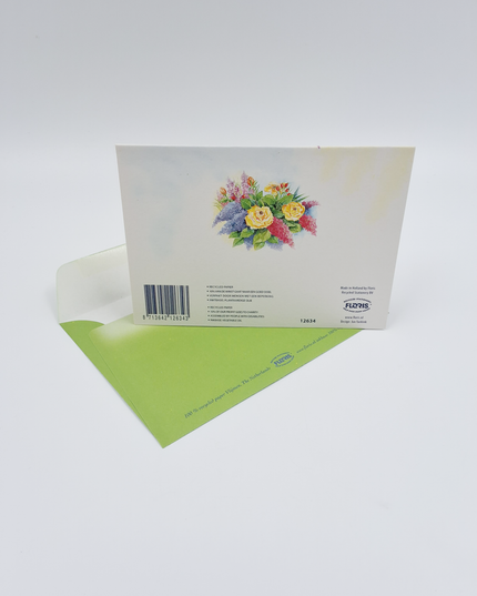 Wenskaart boeket roos