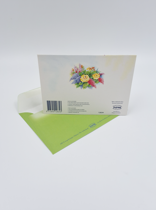 Wenskaart boeket roos