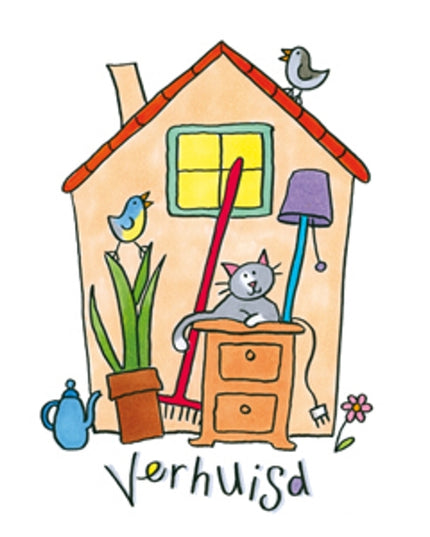 Wenskaart huis, verhuisd 2