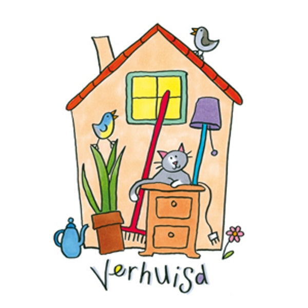 Wenskaart huis, verhuisd 2