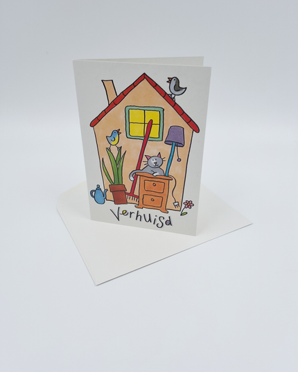 Wenskaart huis, verhuisd 2