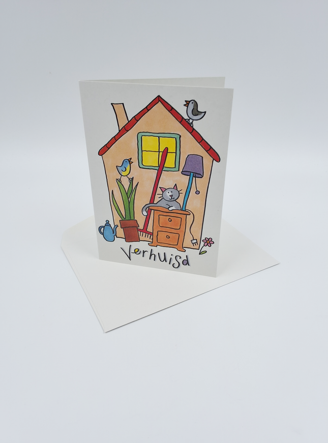 Wenskaart huis, verhuisd 2