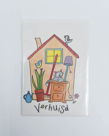 Wenskaart huis, verhuisd 2