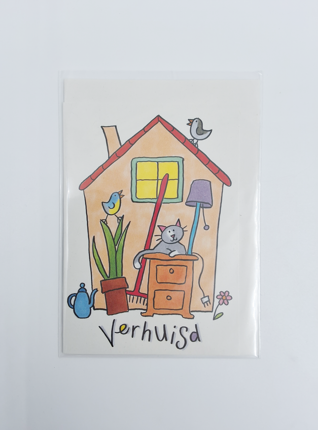 Wenskaart huis, verhuisd 2