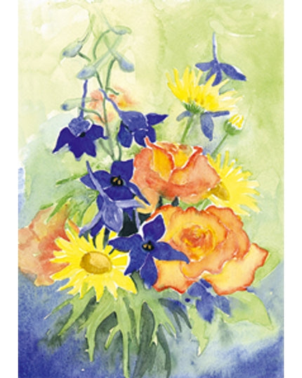 Wenskaart zomer boeket Dinnie