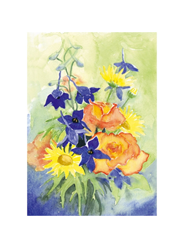 Wenskaart zomer boeket Dinnie