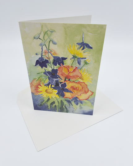 Wenskaart zomer boeket Dinnie