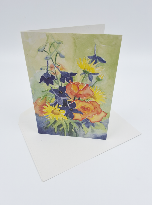 Wenskaart zomer boeket Dinnie