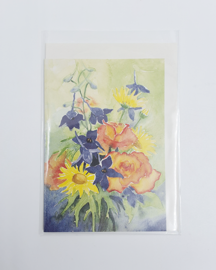 Wenskaart zomer boeket Dinnie