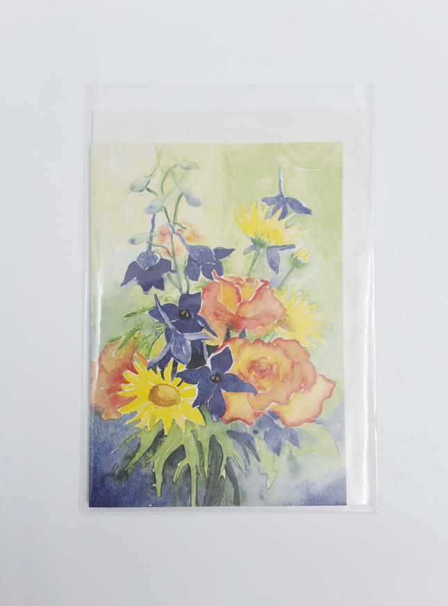 Wenskaart zomer boeket Dinnie