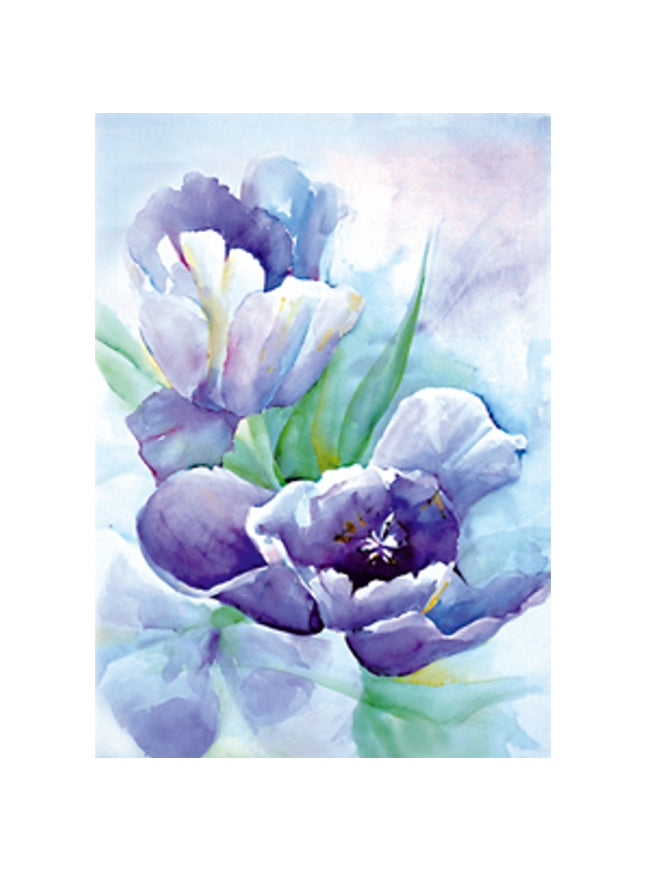 Purple tulip greeting card Ria