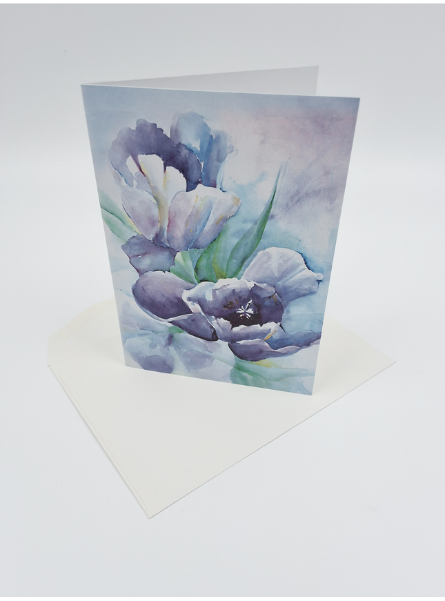 Purple tulip greeting card Ria
