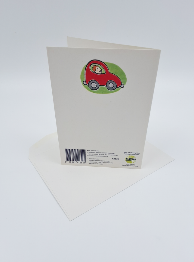 Wenskaart geslaagd, hoera rijbewijs