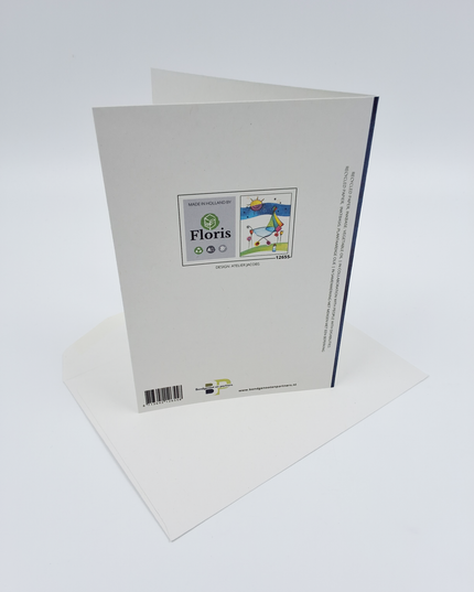 Wenskaart geboorte kinderwagen zon