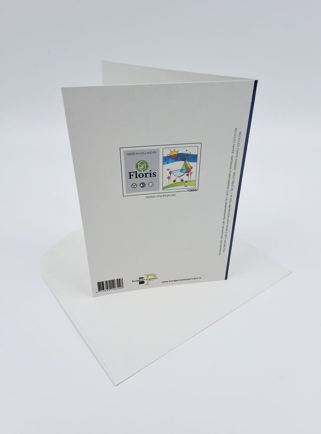 Wenskaart geboorte kinderwagen zon