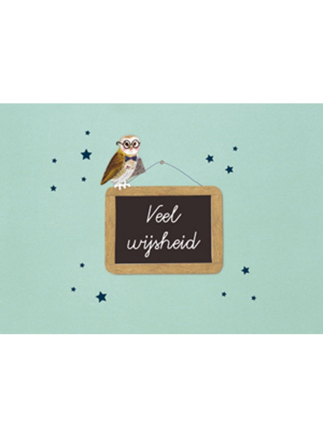 Greeting card blackboard, much wisdom