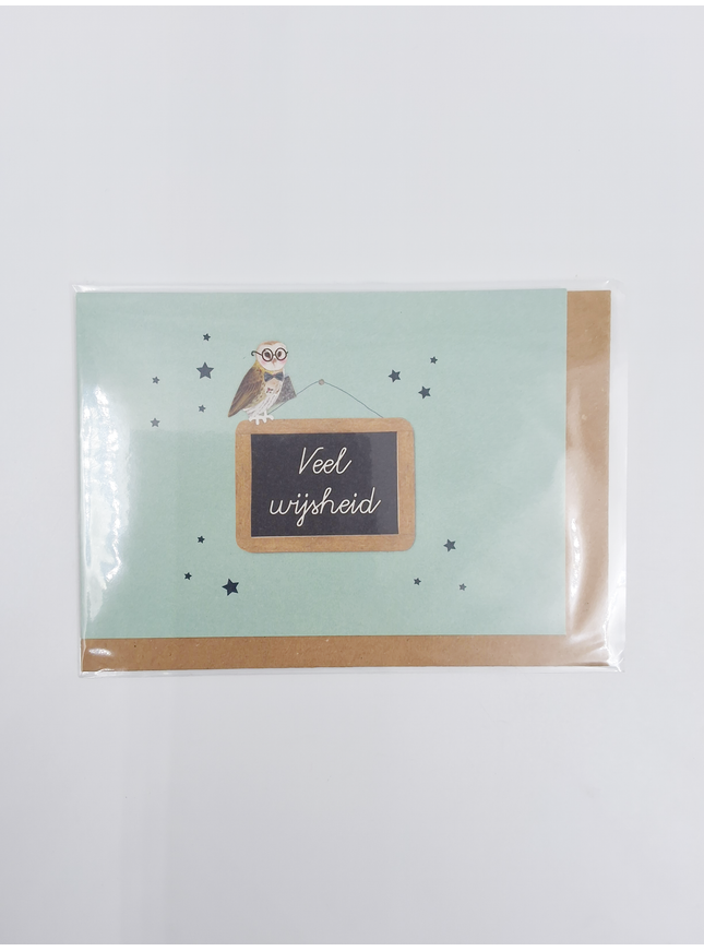 Greeting card blackboard, much wisdom