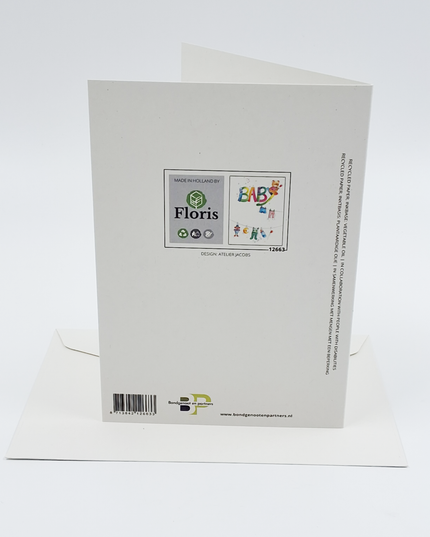 Wenskaart geboorte baby waslijn