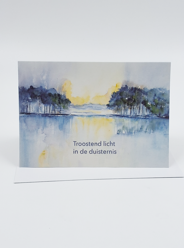 Wenskaart condoleance, troostend licht in de duisternis