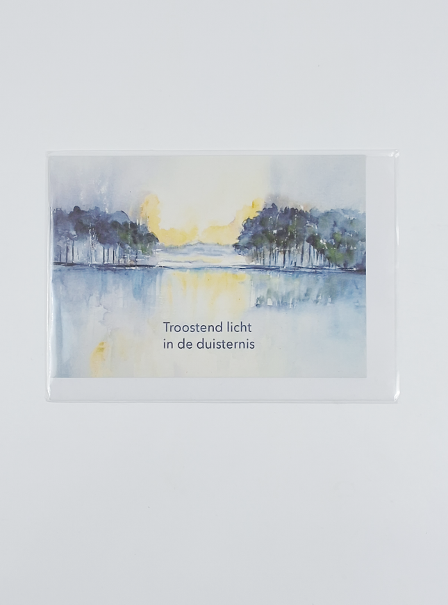 Wenskaart condoleance, troostend licht in de duisternis