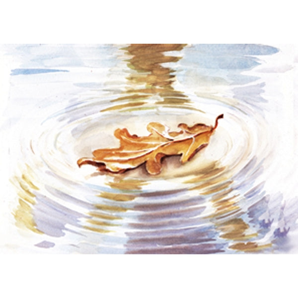 Wenskaart condoleance blad water