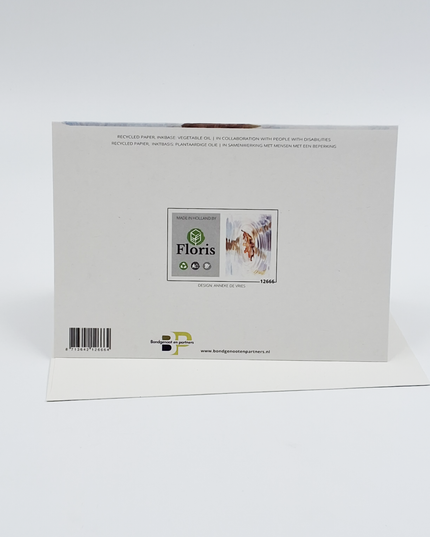 Wenskaart condoleance blad water