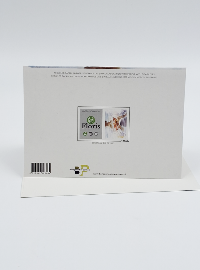 Wenskaart condoleance blad water