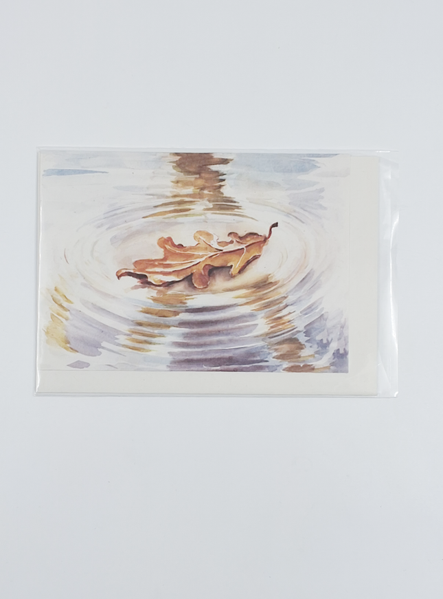 Wenskaart condoleance blad water