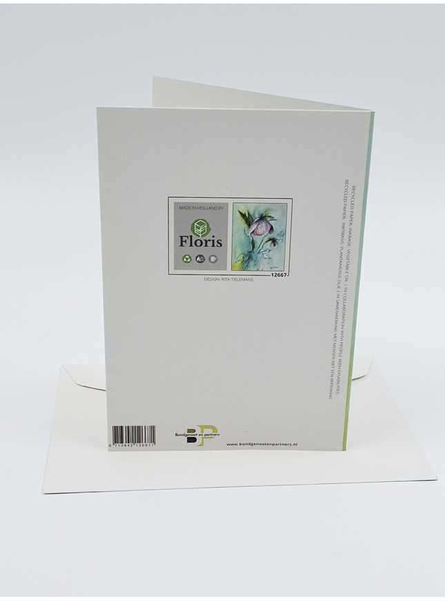 Purple helleborus greeting card