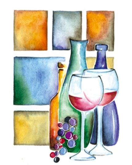 Wenskaart verjaardag glazen wijn