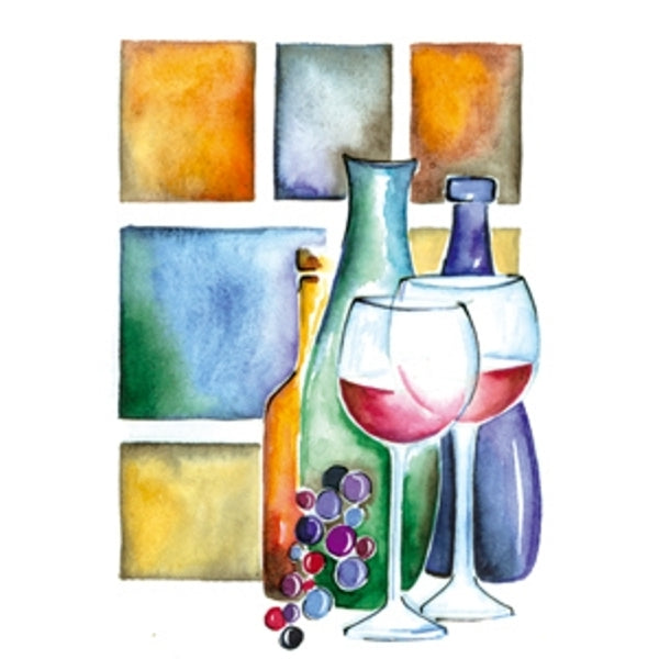 Wenskaart verjaardag glazen wijn