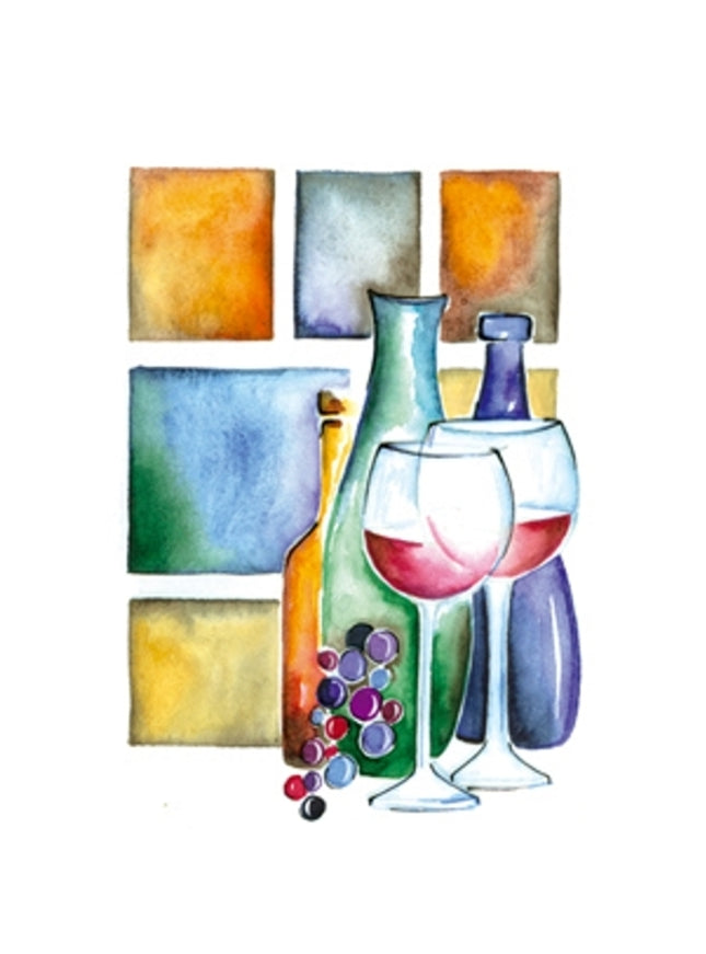 Wenskaart verjaardag glazen wijn