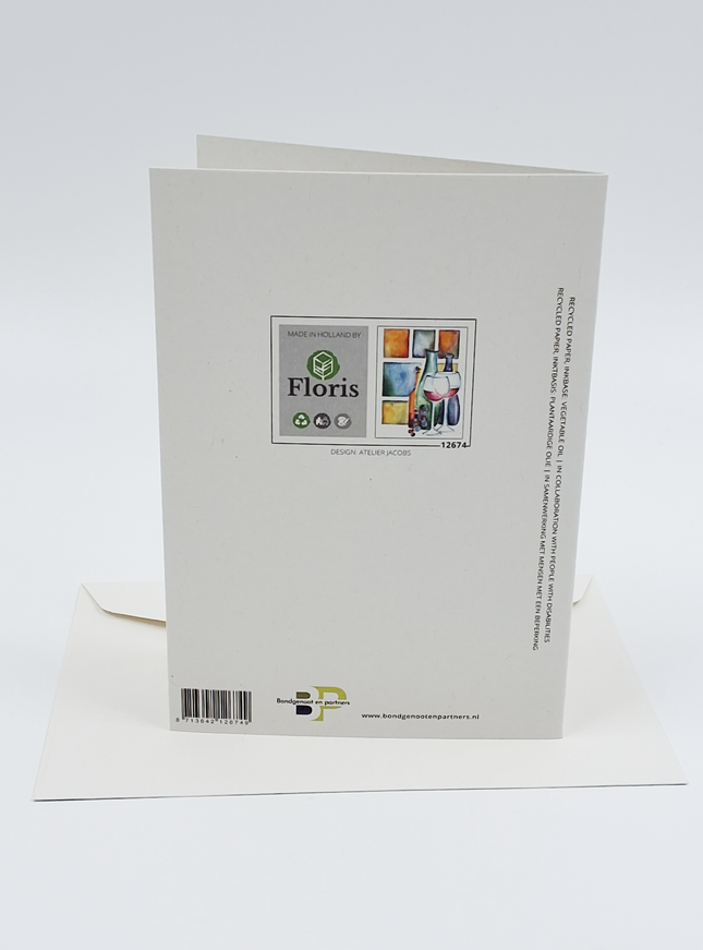 Wenskaart verjaardag glazen wijn