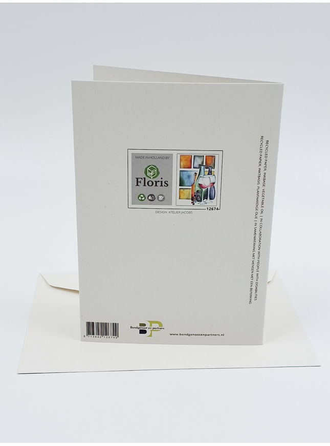 Wenskaart verjaardag glazen wijn