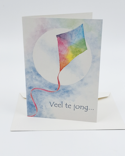 Wenskaart condoleance vlieger, veel te jong