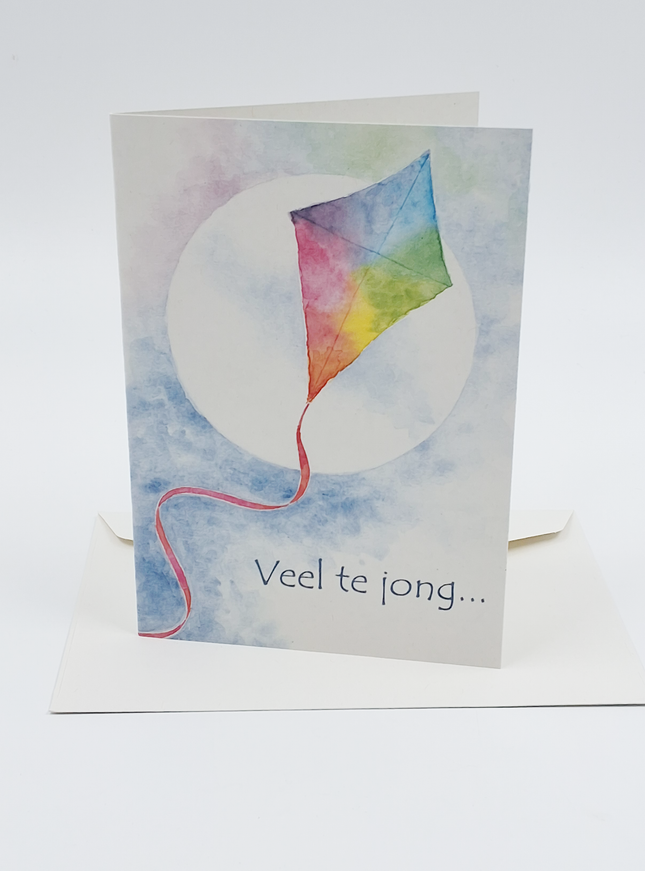 Wenskaart condoleance vlieger, veel te jong