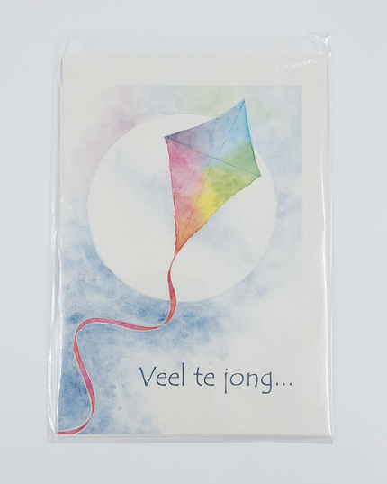 Wenskaart condoleance vlieger, veel te jong