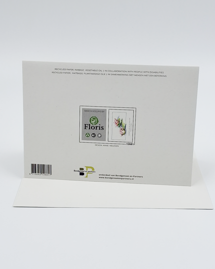 Wenskaart condoleance roze lelies