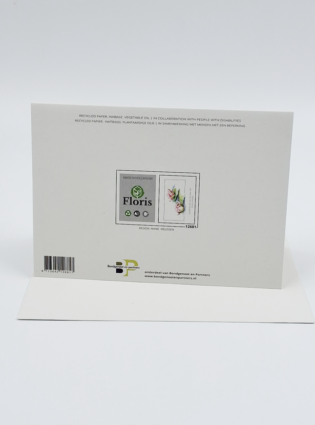 Wenskaart condoleance roze lelies