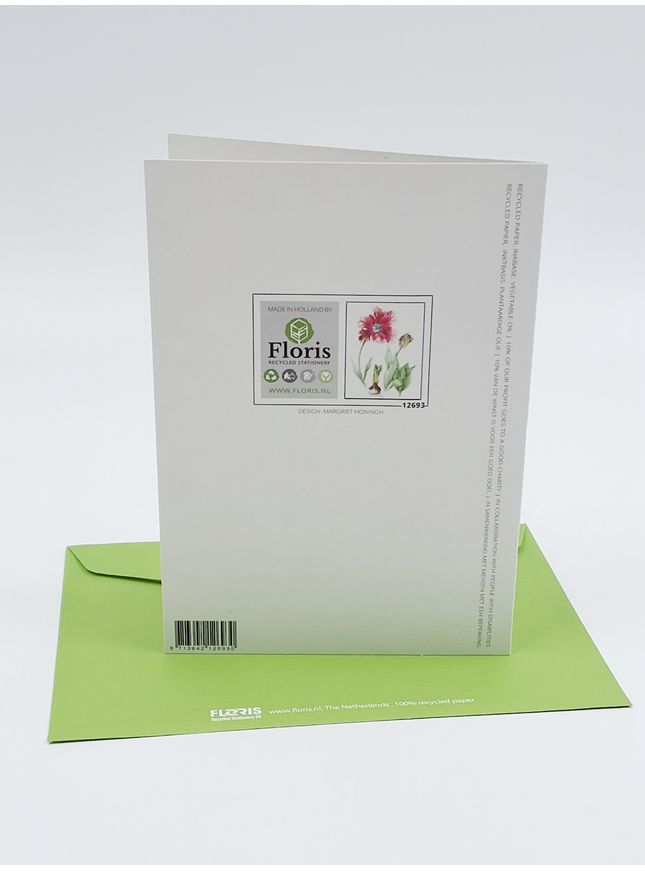 Greeting card red tulip