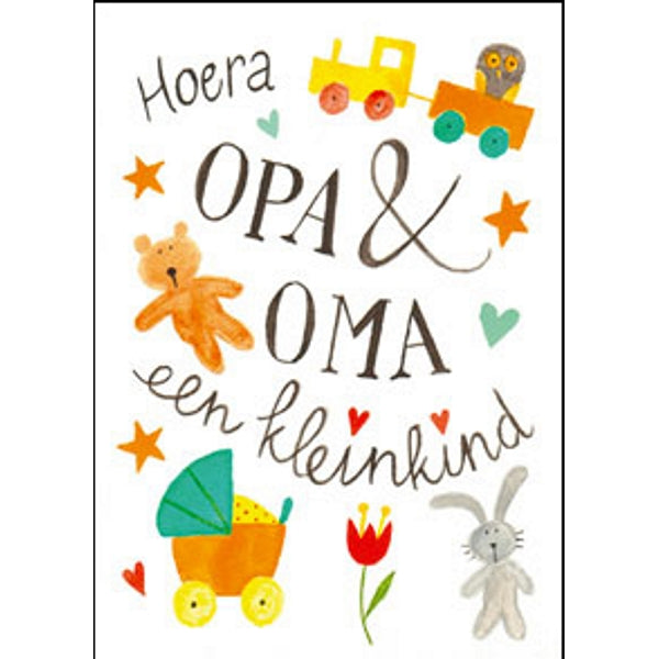 Wenskaart Opa & Oma kleinkind