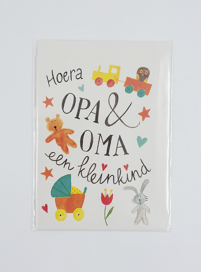 Wenskaart Opa & Oma kleinkind